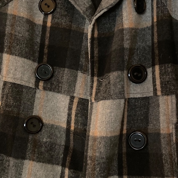 DOTS Plaid Pea Coat Jacket sz M - Picture 6 of 12